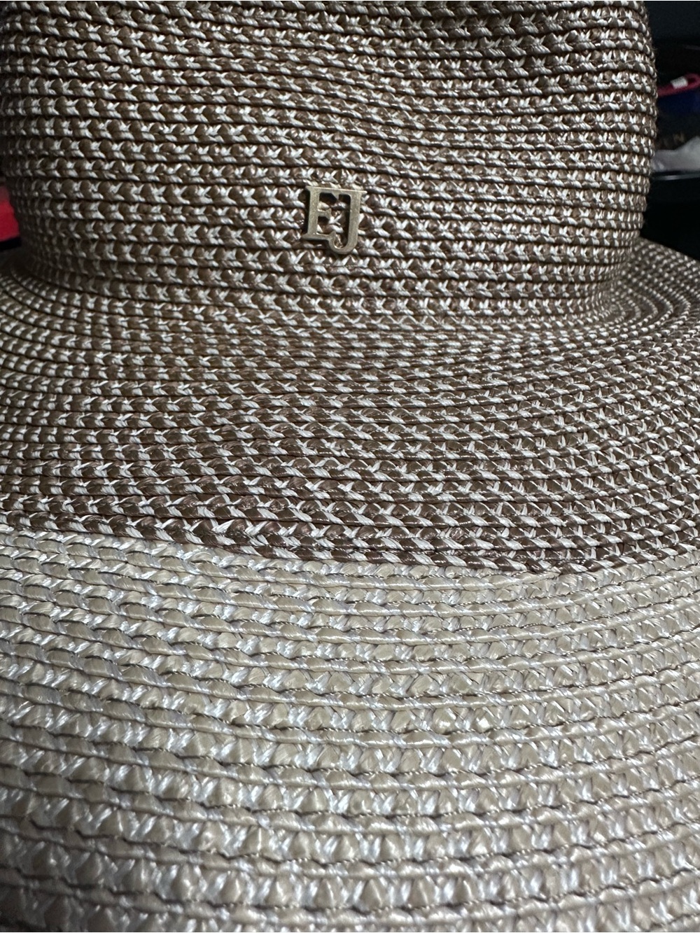 Eric Javits Woven Sun Hat UPF50 - Beige and Taupe - Picture 3 of 7